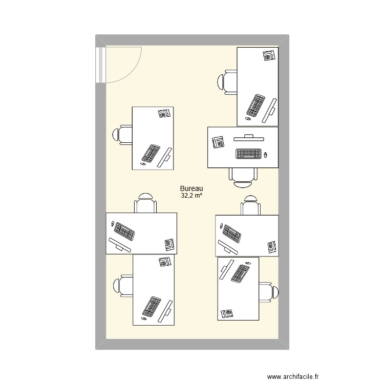 DSI -137. Plan de 1 pièce et 32 m2