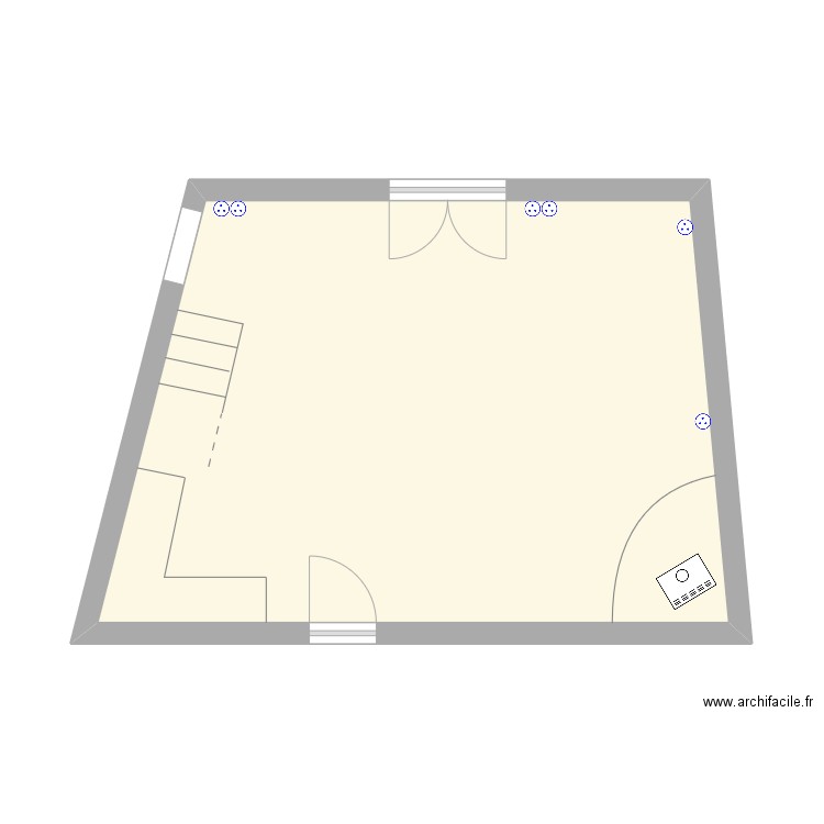 Maison Jeanne salon. Plan de 1 pièce et 34 m2