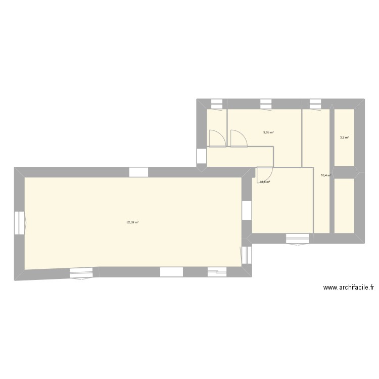 Maison haut. Plan de 5 pièces et 92 m2