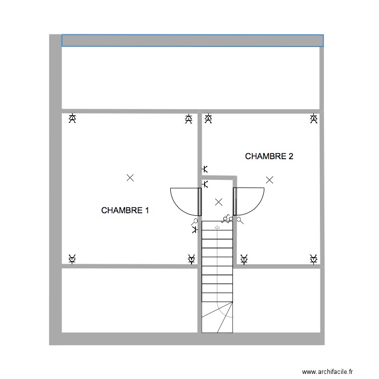 2ème étage. Plan de 14 pièces et 44 m2