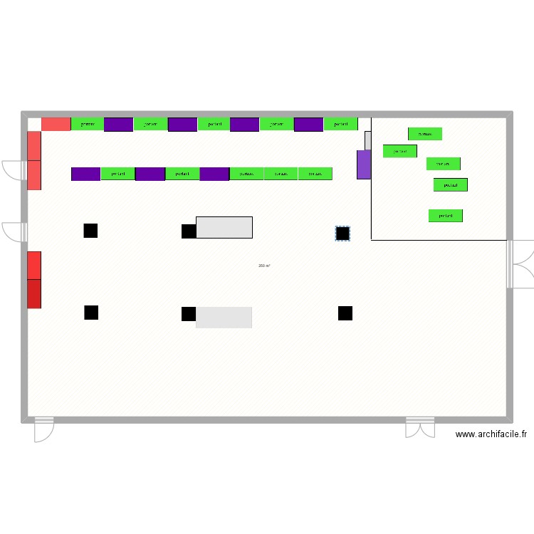 Ressourcerie janvier. Plan de 1 pièce et 250 m2