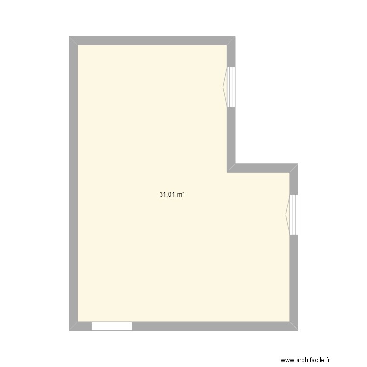  etage. Plan de 1 pièce et 31 m2