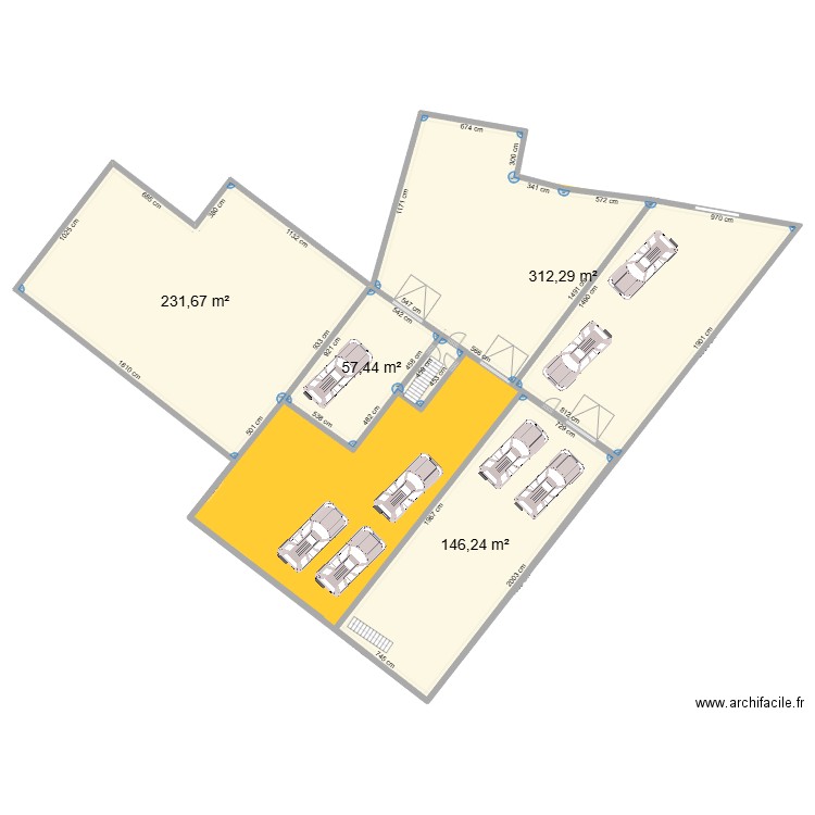 rouquettes23. Plan de 4 pièces et 748 m2