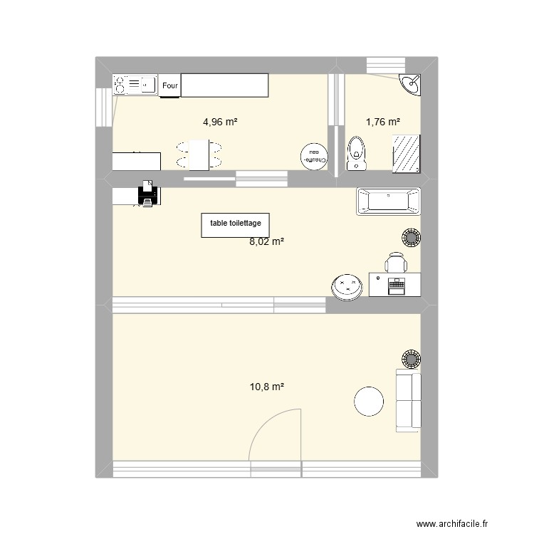 futur. Plan de 4 pièces et 26 m2