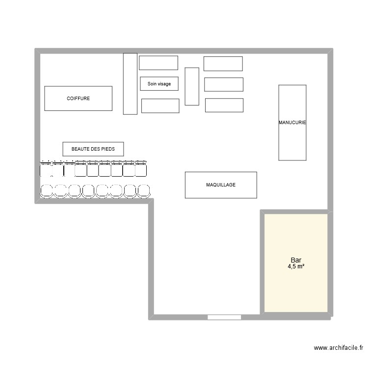 aNIMATION feurs. Plan de 1 pièce et 5 m2