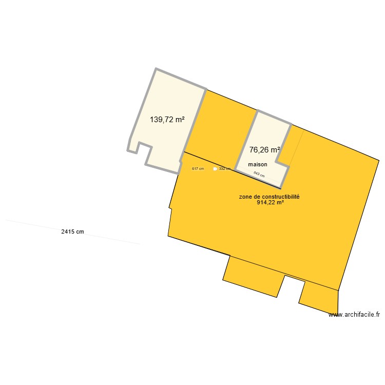 wandignies. Plan de 2 pièces et 216 m2