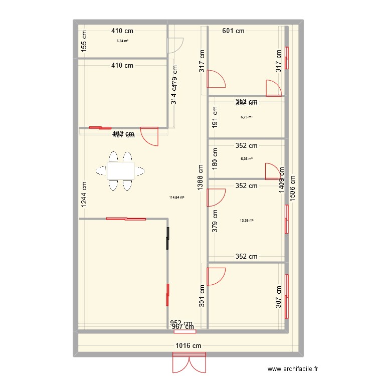 ALIOU. Plan de 5 pièces et 147 m2