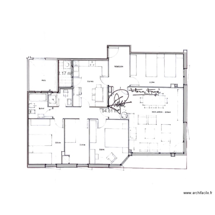 ED. CASA CREMAT 3-3 ANDORRA.. Plan de 2 pièces et 97 m2