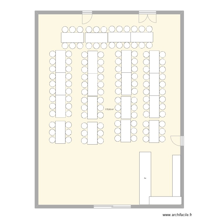 Salle Mariage. Plan de 1 pièce et 176 m2