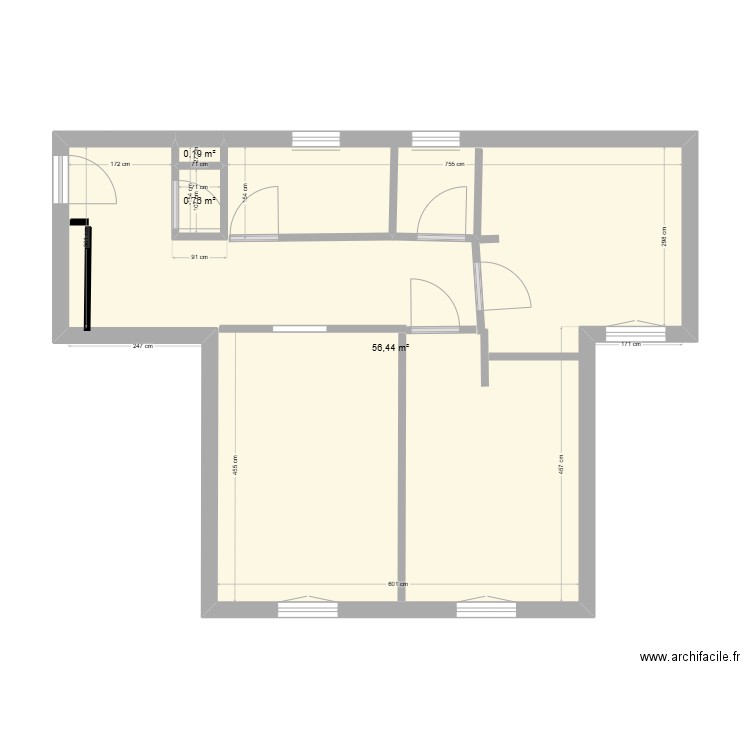 plan suresnes 1. Plan de 3 pièces et 57 m2