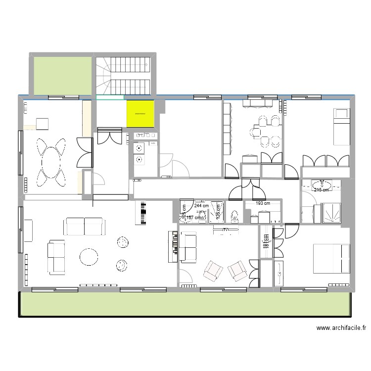 Appartement Enghien Mora variante 21 07. Plan de 6 pièces et 173 m2