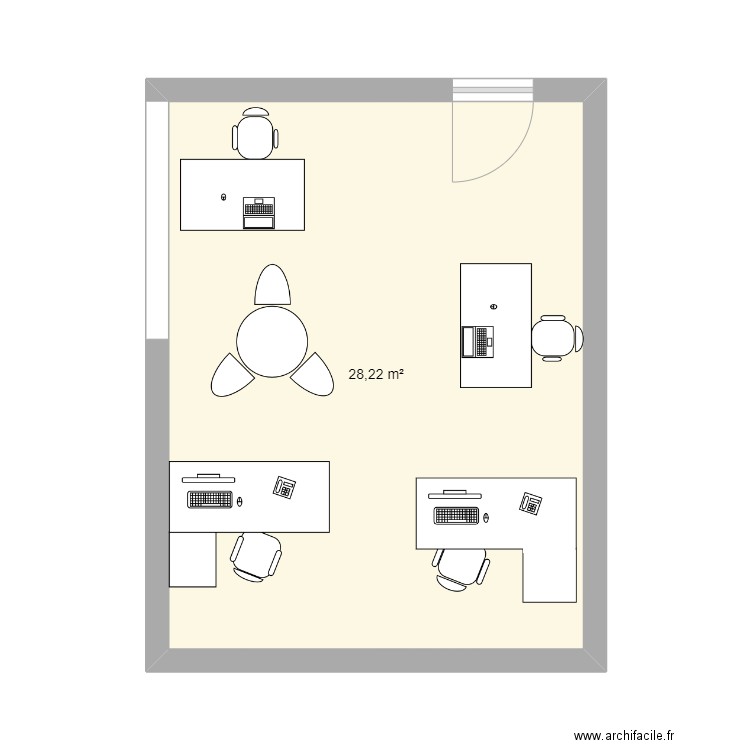 bureau technocite. Plan de 1 pièce et 28 m2