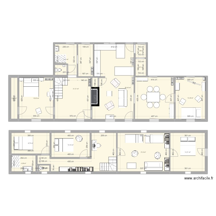 LA_HOUSSAIE. Plan de 16 pièces et 192 m2