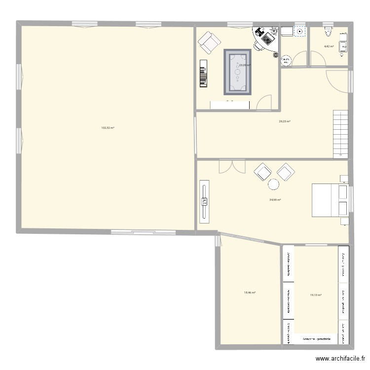 Futur. Plan de 7 pièces et 232 m2