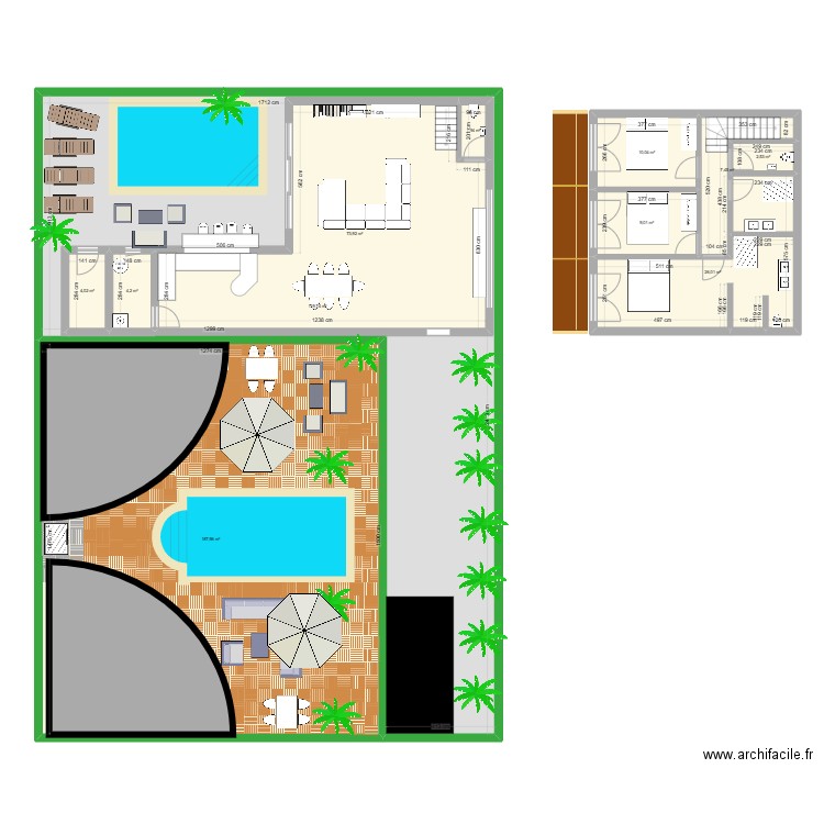 Plan Projet + logrmrnts. Plan de 11 pièces et 545 m2