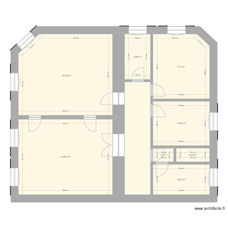 DELAPORTE. Plan de 9 pièces et 130 m2