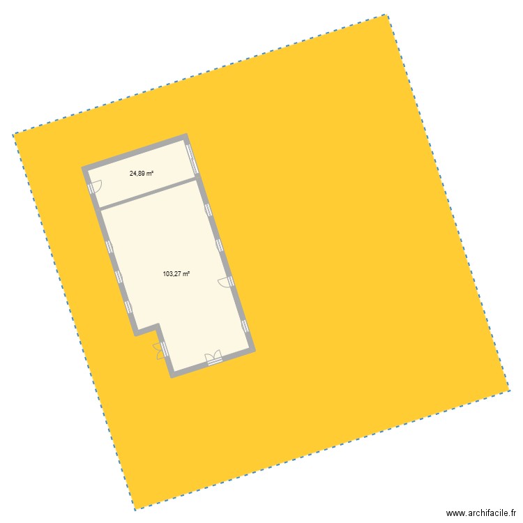 VARACIEUX. Plan de 2 pièces et 128 m2