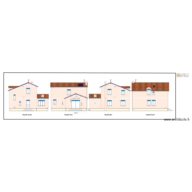 Projet simple :-) - Toutes façades pour DP. Plan de 0 pièce et 0 m2