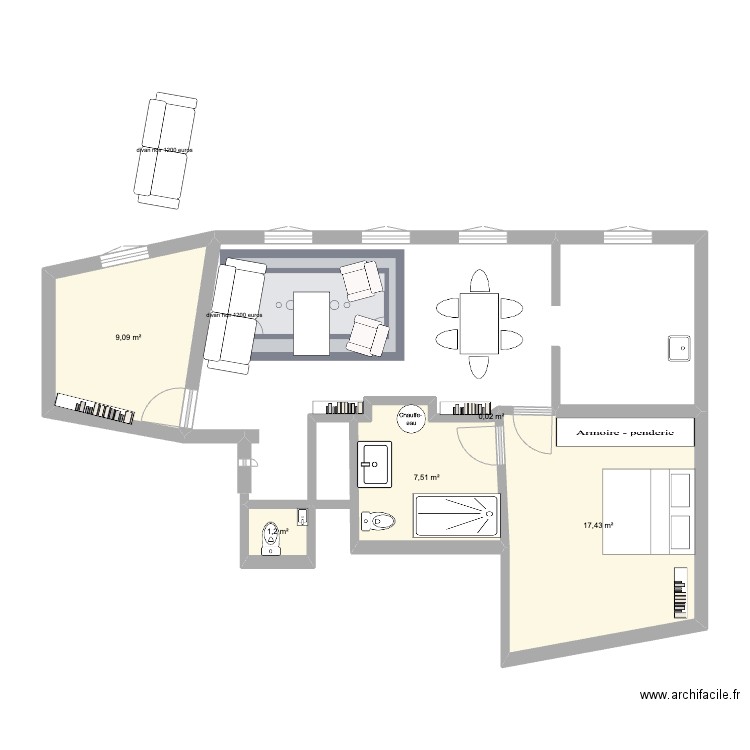 NEW HOME. Plan de 5 pièces et 35 m2