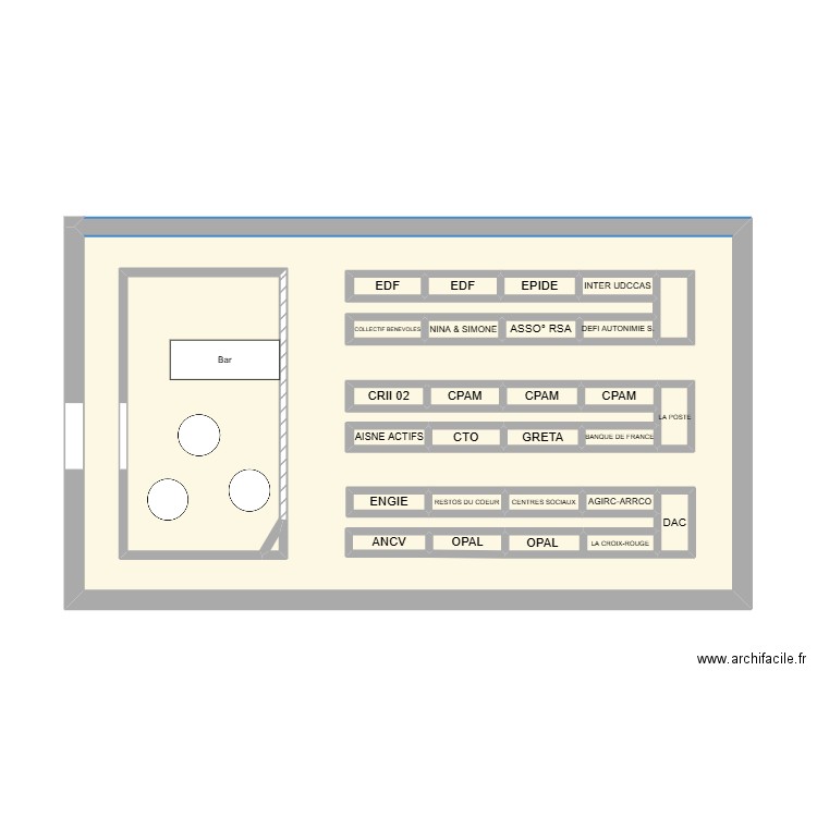 FORUM SOLIDAIRE. Plan de 29 pièces et 55 m2