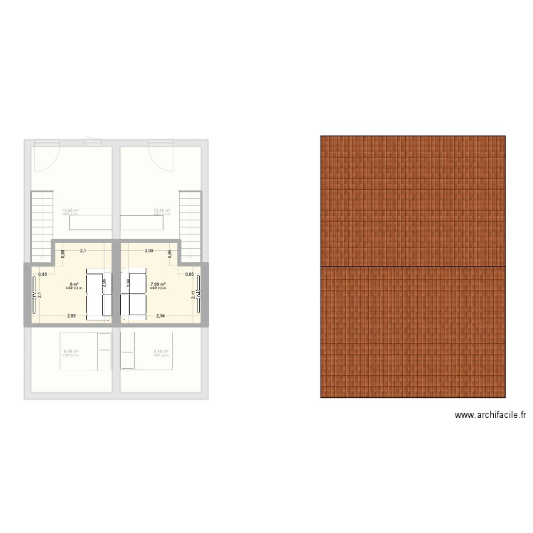 AVJV. Plan de 18 pièces et 118 m2