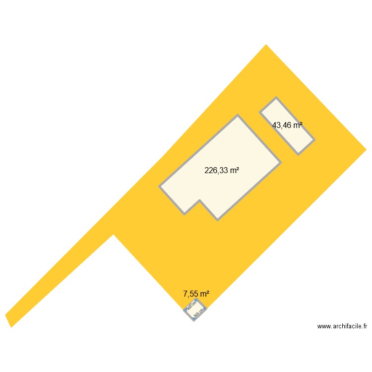 Plan de masse Abri . Plan de 3 pièces et 277 m2