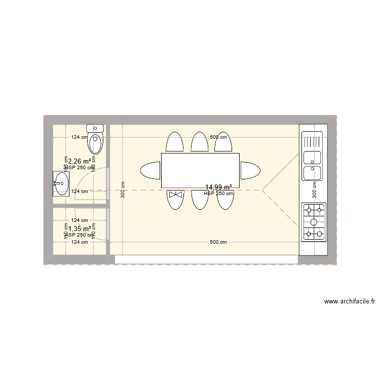 ?? N. Plan de 3 pièces et 19 m2