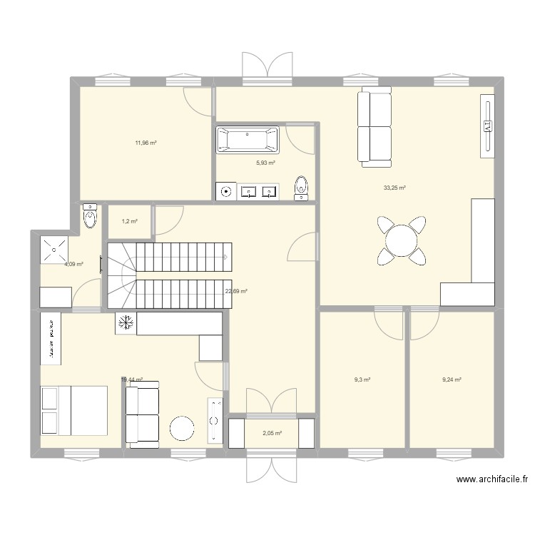 TEST 2. Plan de 10 pièces et 119 m2