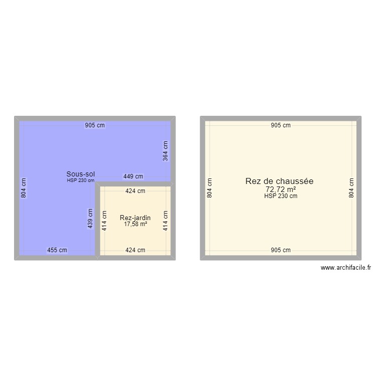 jacazzi pierre. Plan de 3 pièces et 143 m2