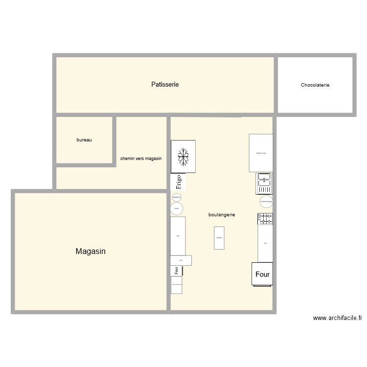 labo. Plan de 6 pièces et 390 m2