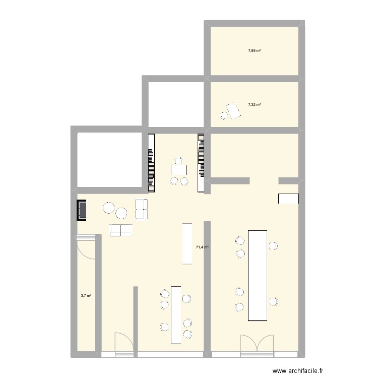 LRO. Plan de 4 pièces et 90 m2