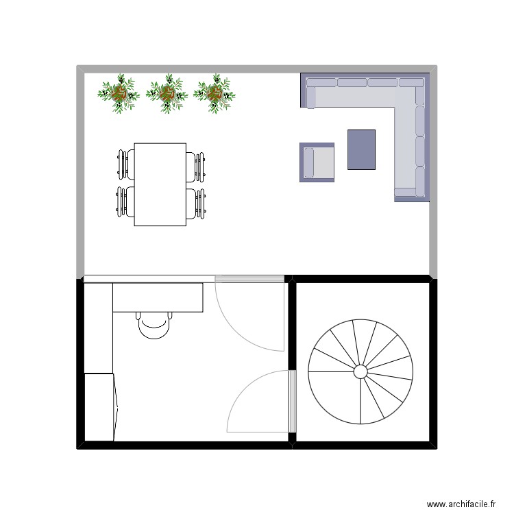 R+2 . Plan de 3 pièces et 26 m2