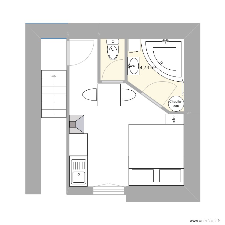 Garage. Plan de 1 pièce et 5 m2