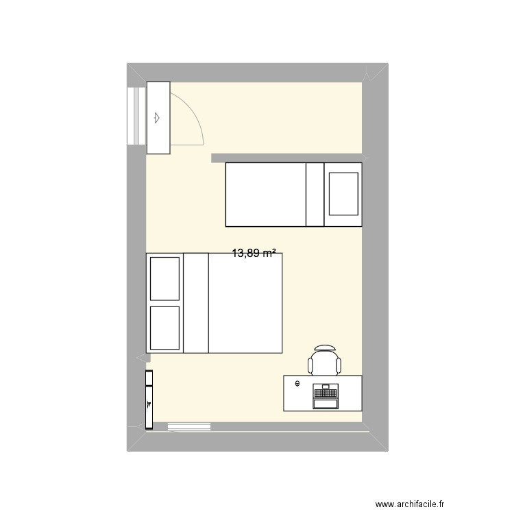 Garage. Plan de 2 pièces et 14 m2