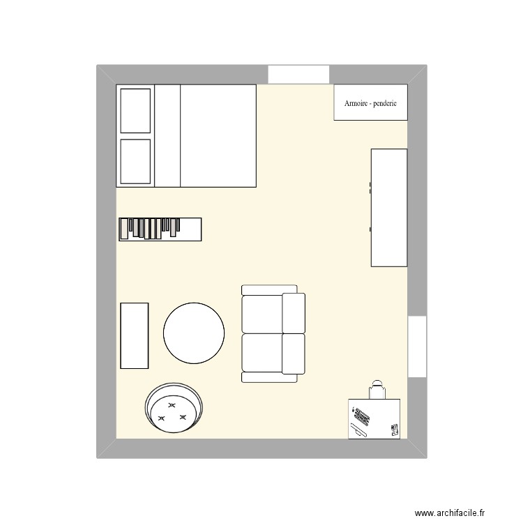 Chambre Colonel Fab. Plan de 1 pièce et 19 m2