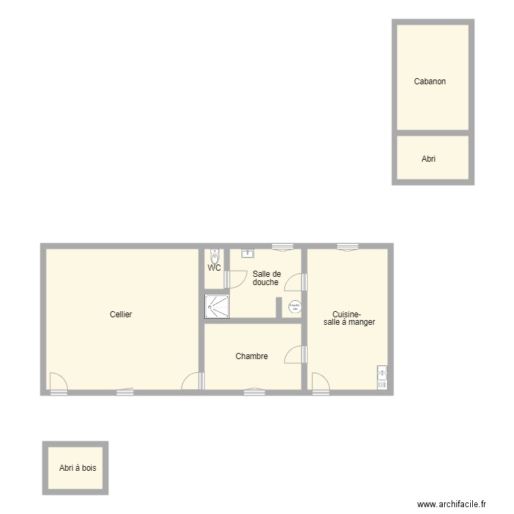 RENAUX RDC . Plan de 8 pièces et 124 m2