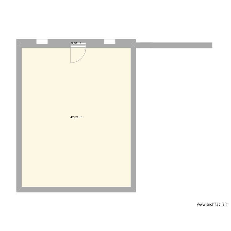 proyecto casa 1. Plan de 2 pièces et 42 m2