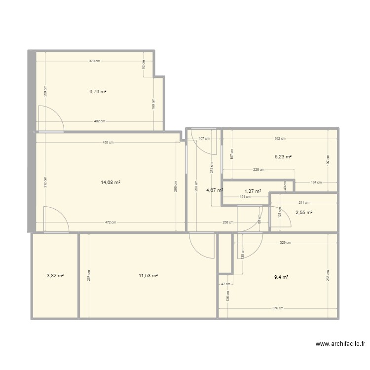 test . Plan de 10 pièces et 65 m2