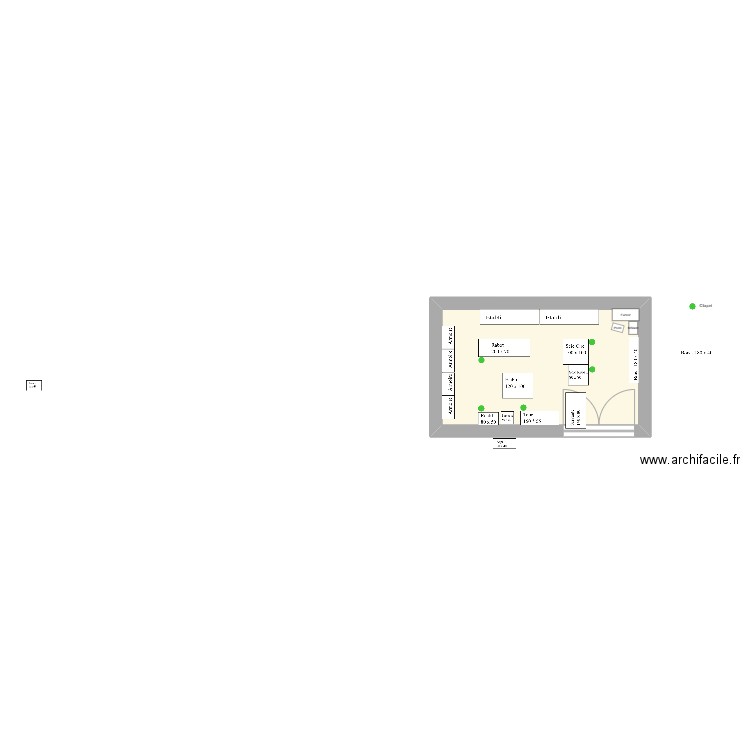 Plan 2D Atelier. Plan de 1 pièce et 34 m2