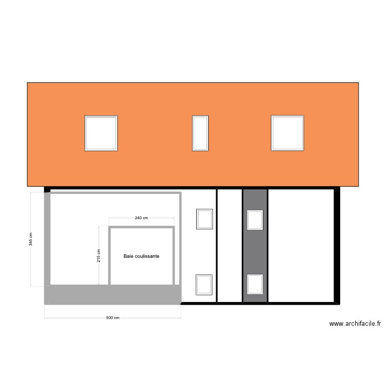 Façade C. Plan de 7 pièces et 42 m2