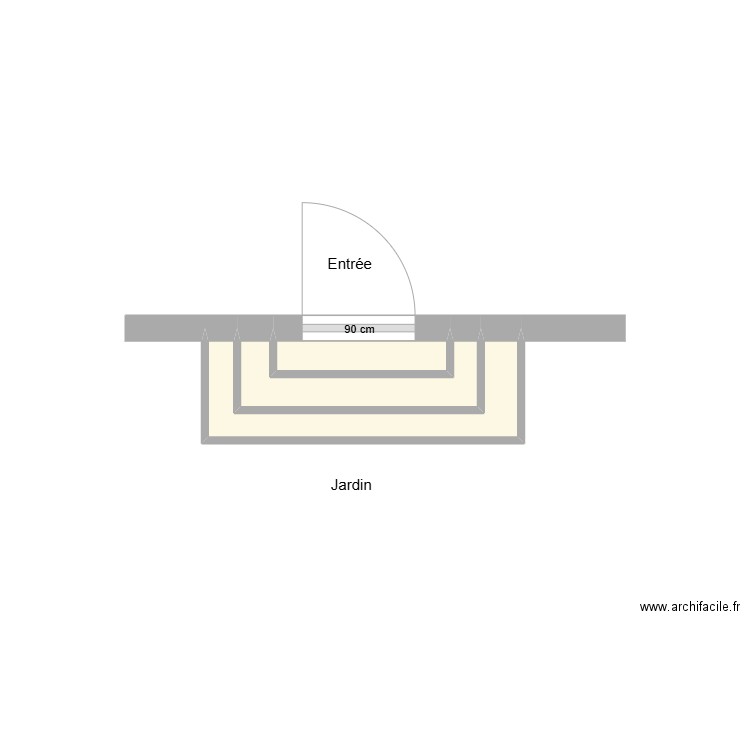 EBELLE Entrée existant. Plan de 3 pièces et 2 m2