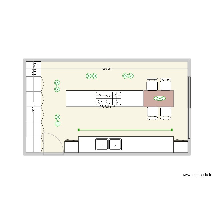 cuisinebs. Plan de 1 pièce et 24 m2