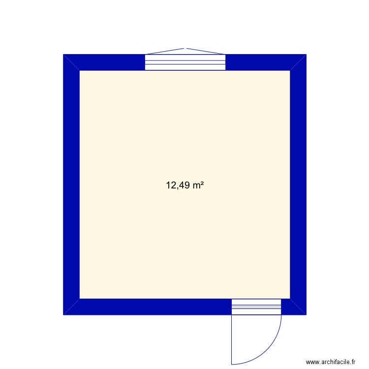 Bluenn. Plan de 1 pièce et 12 m2