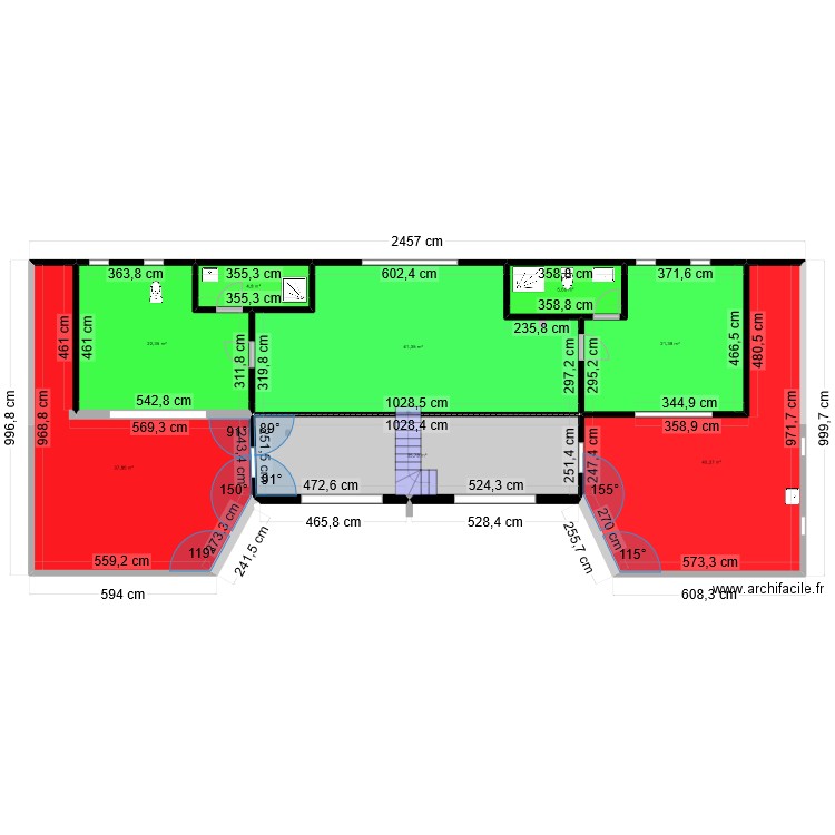  haut 111. Plan de 8 pièces et 200 m2