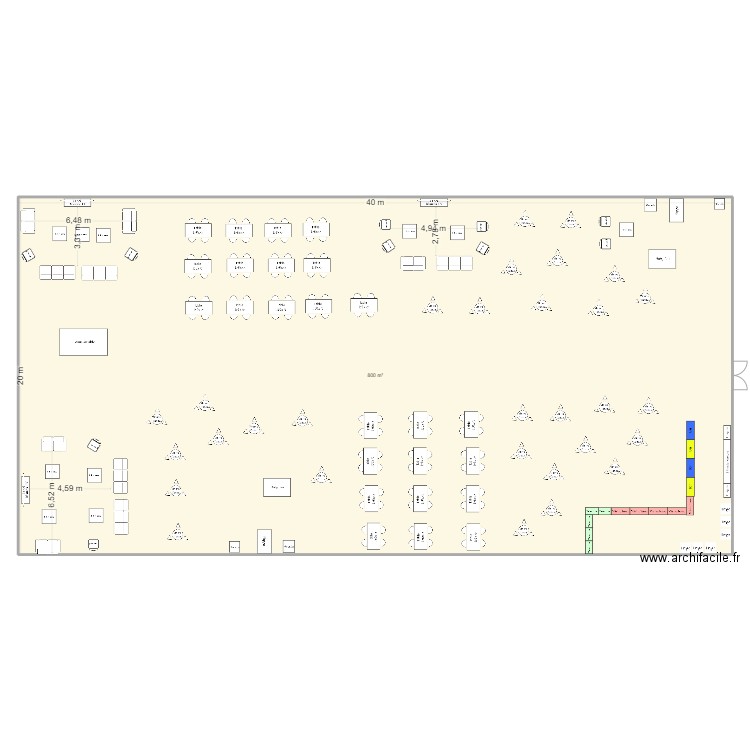 plan foyer 20x40m. Plan de 1 pièce et 800 m2