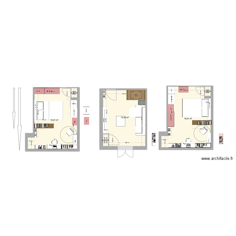 mont tendre chambre 24. Plan de 6 pièces et 48 m2