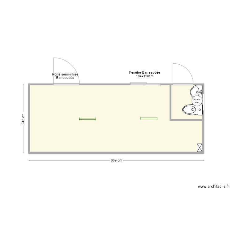 Projet CLAUSTRE Envi. Plan de 2 pièces et 14 m2