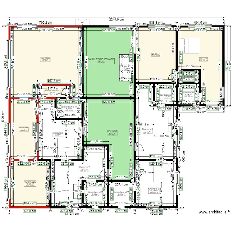 NOVEMBER. Plan de 38 pièces et 620 m2