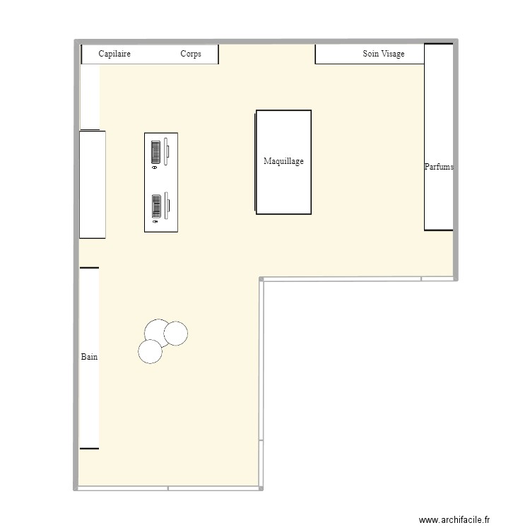 kll. Plan de 1 pièce et 73 m2