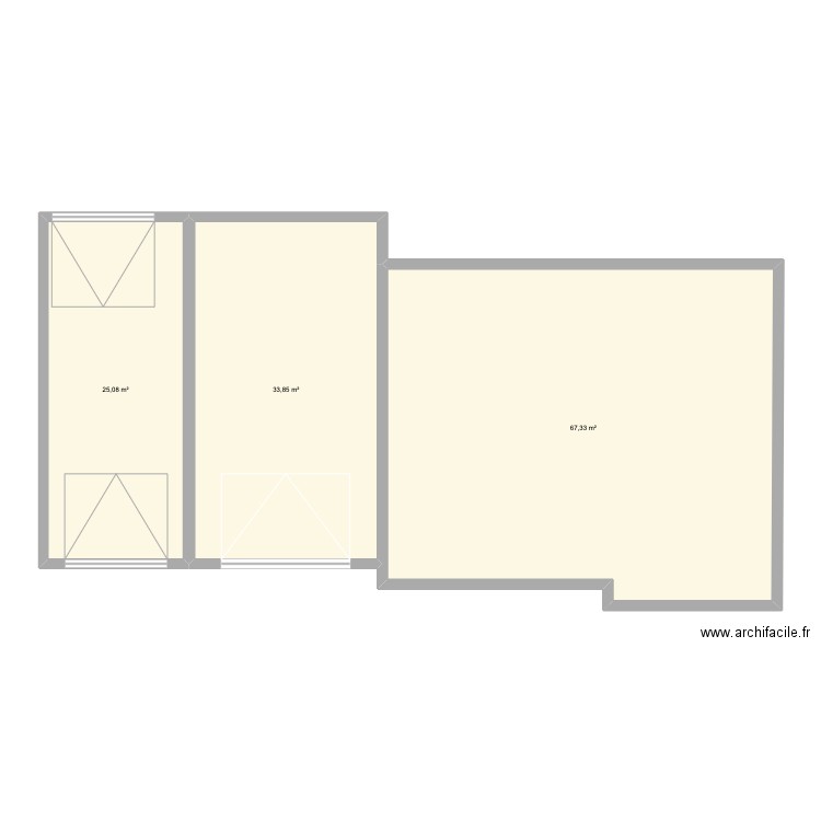 Maison. Plan de 3 pièces et 126 m2